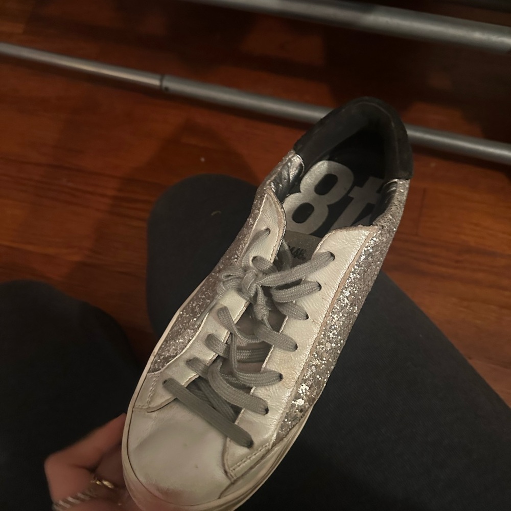 Philippe Model Silver Black Glitter Sneakers - image 2